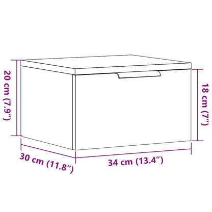 Mesa de cabeceira montagem na parede 34x30x20 cm madeira velha