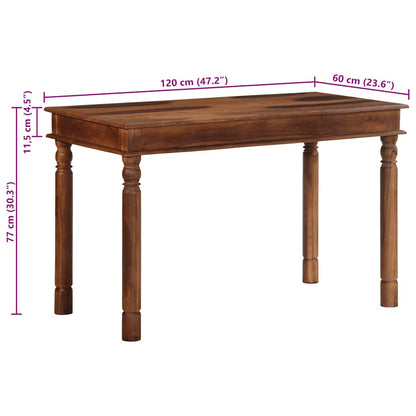 Mesa de jantar 120x60x77 cm madeira maciça de acácia