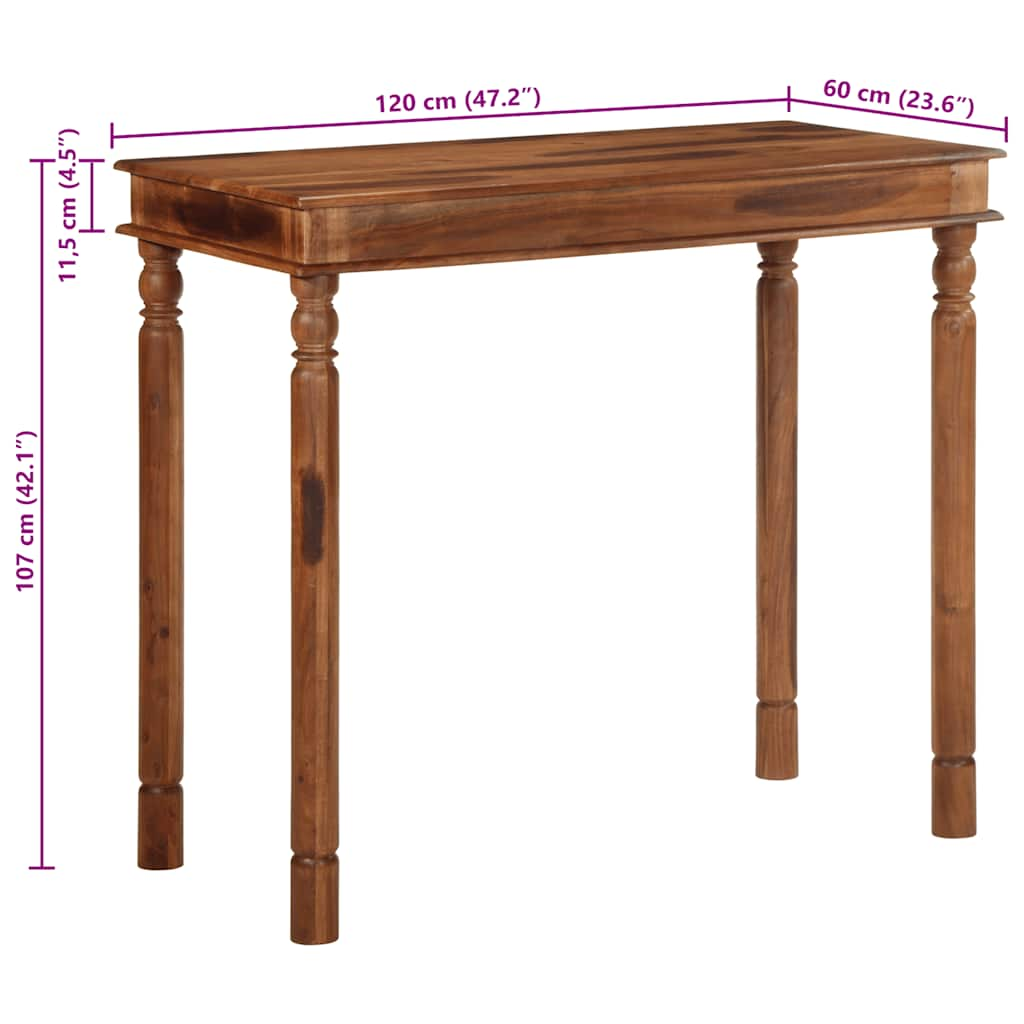 Mesa Bar 120x60x107 cm Acácia de madeira maciça