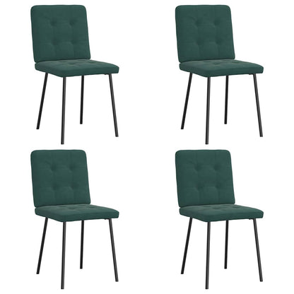 Cadeiras de jantar 4 pcs veludo verde-escuro