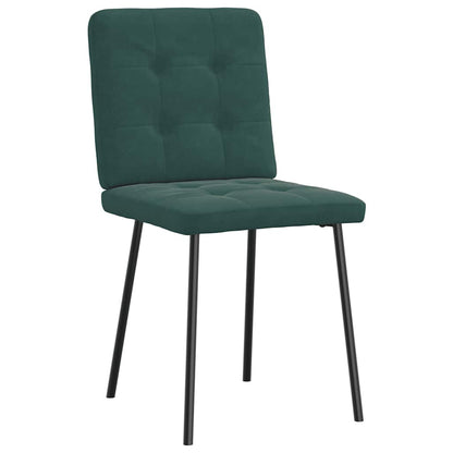 Cadeiras de jantar 4 pcs veludo verde-escuro