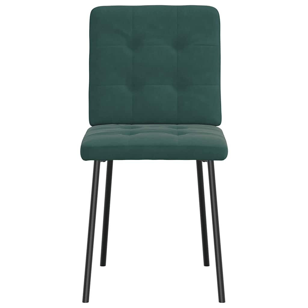 Cadeiras de jantar 4 pcs veludo verde-escuro