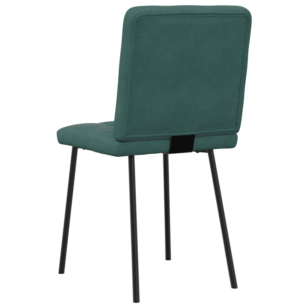 Cadeiras de jantar 4 pcs veludo verde-escuro