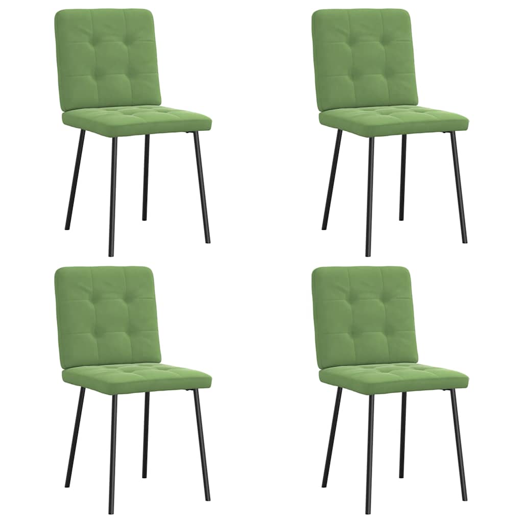 Cadeiras de jantar 4 pcs veludo verde-claro