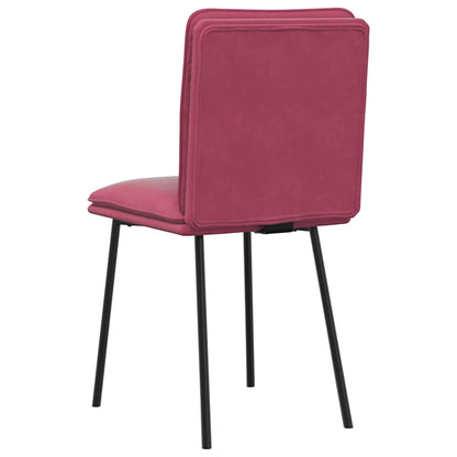 Cadeiras de jantar 4 pcs veludo vermelho tinto