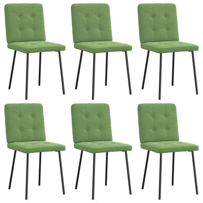 Cadeiras de jantar 6 pcs veludo verde-claro