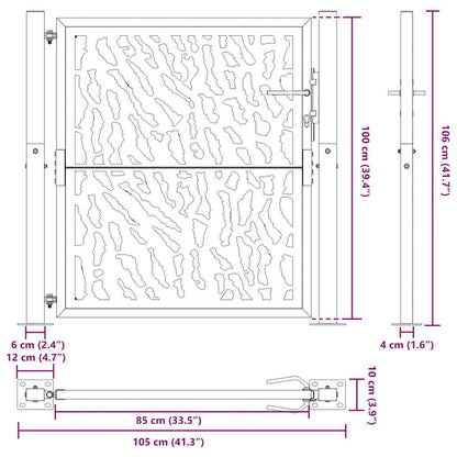 Portão de jardim 105x105 cm projeto de traço de aço resistente