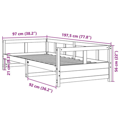 Sofá-cama com colchão 90x190 cm pinho maciço castanho-mel