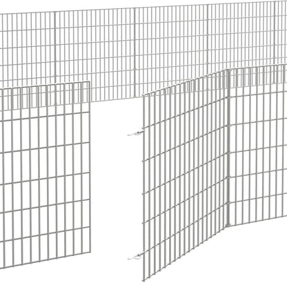 Recinto exterior p/ animais 48painéis 54x60cm ferro galvanizado