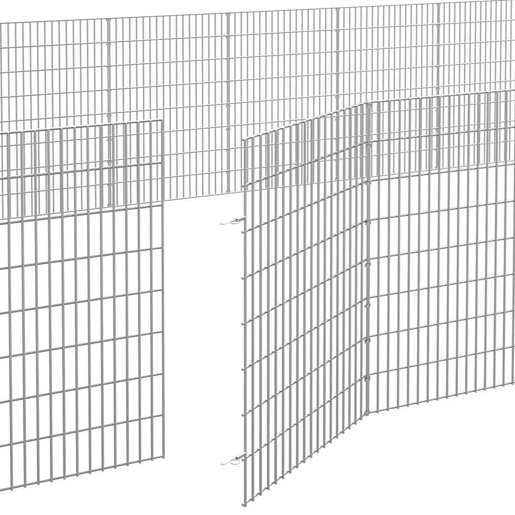 Recinto exterior p/ animais 48painéis 54x80cm ferro galvanizado