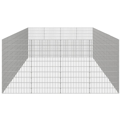 Recinto exterior p/ animais 24 painéis 54x100cm ferro galvaniz.