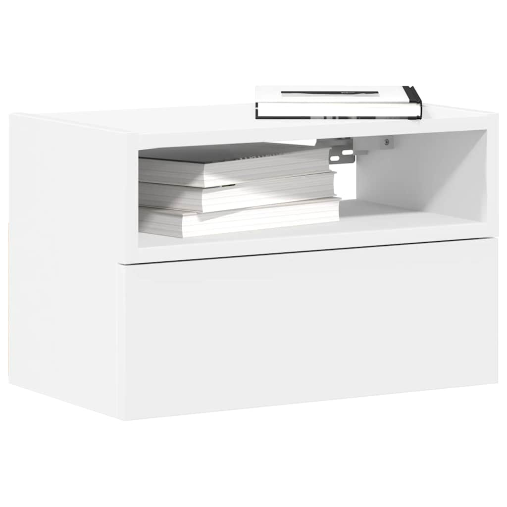 Mesa de cabeceira de parede 45x26x28,5 cm branco