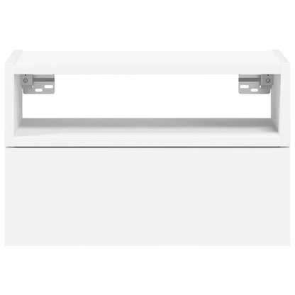 Mesas de cabeceira de parede 2 pcs 45x26x28,5 cm branco