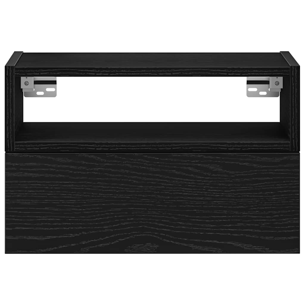 Mesa de cabeceira de parede 45x26x28,5 cm preto