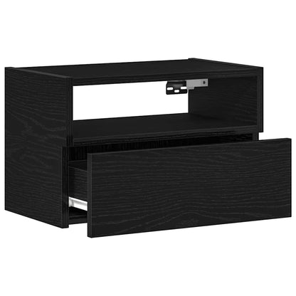 Mesa de cabeceira de parede 45x26x28,5 cm preto