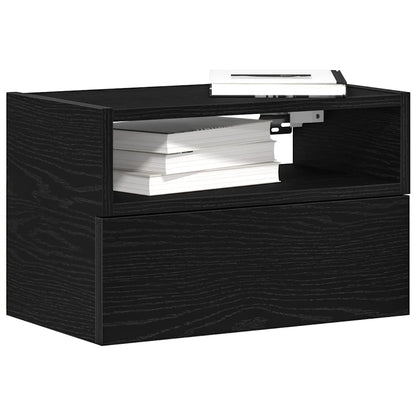 Mesa de cabeceira de parede 45x26x28,5 cm preto