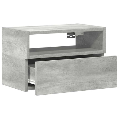 Mesa de cabeceira de parede 45x26x28,5 cm cinzento cimento