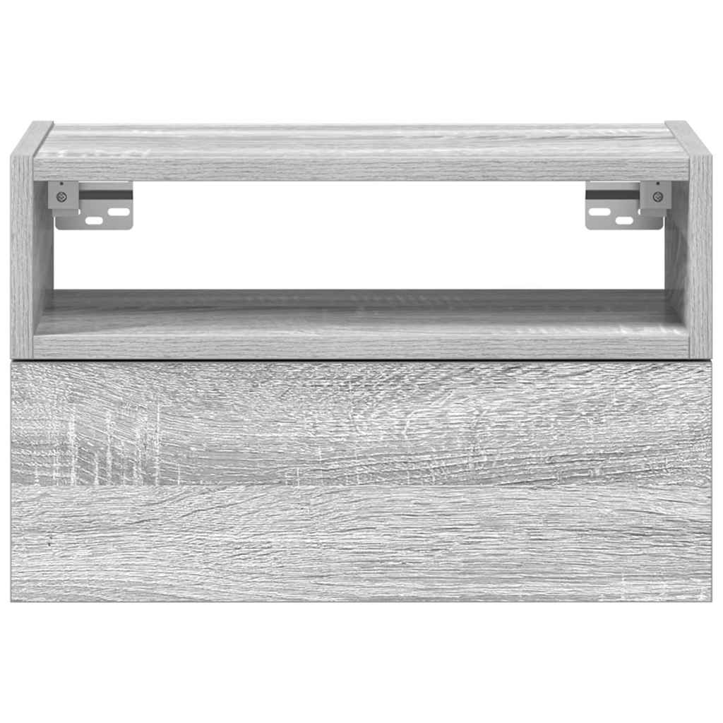 Mesa de cabeceira de parede 45x26x28,5 cm cinzento sonoma