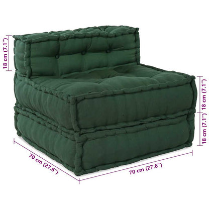 Pufe modular 70x70x54 cm tecido verde