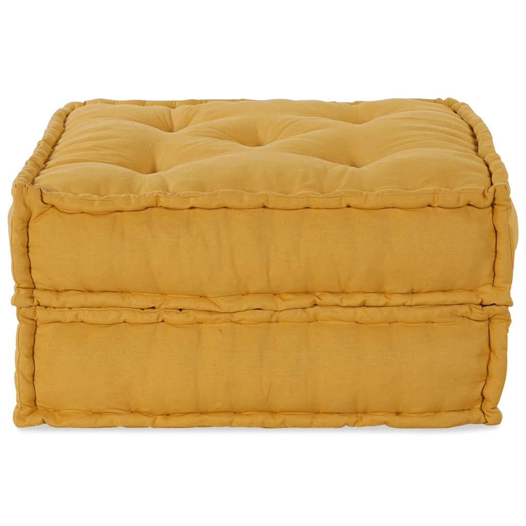 Pufe modular 70x70x36 cm tecido amarelo