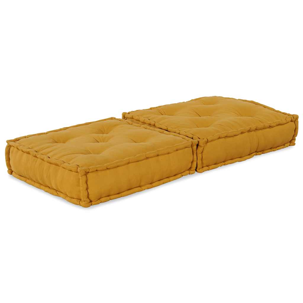 Pufe modular 70x70x36 cm tecido amarelo