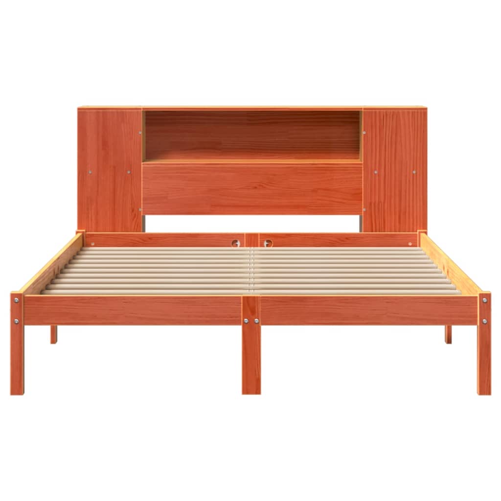 Cama com estante sem colchão 140x190 cm pinho maciço