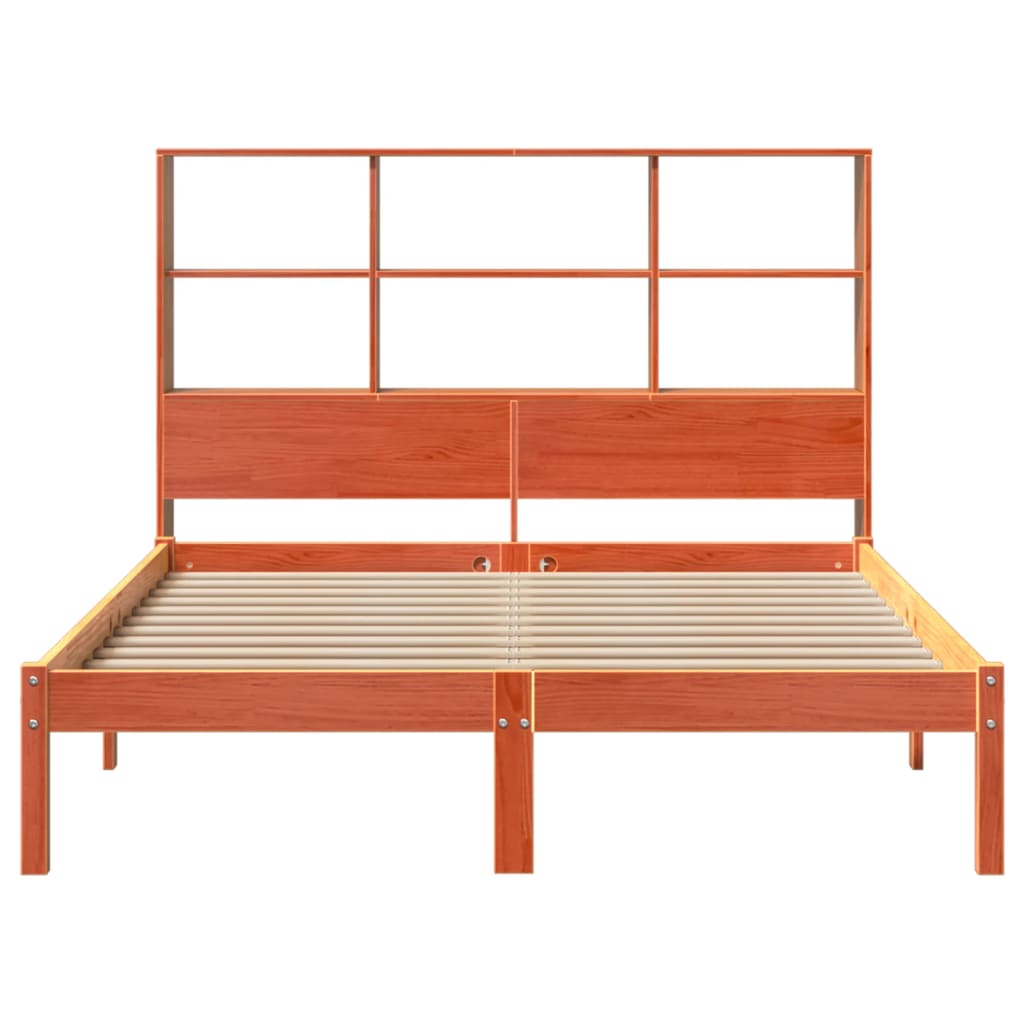 Cama com estante sem colchão 140x190 cm pinho maciço