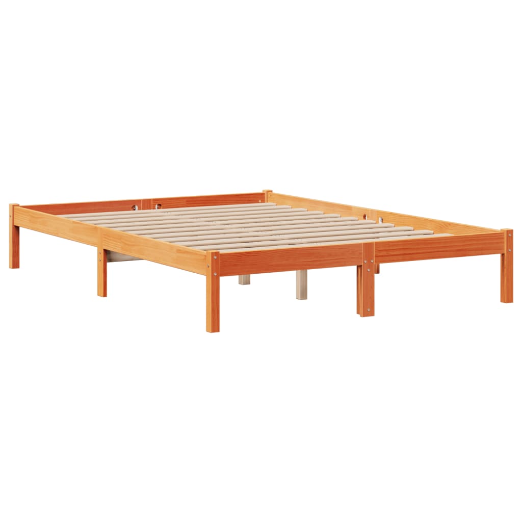 Cama com estante sem colchão 140x190 cm pinho maciço