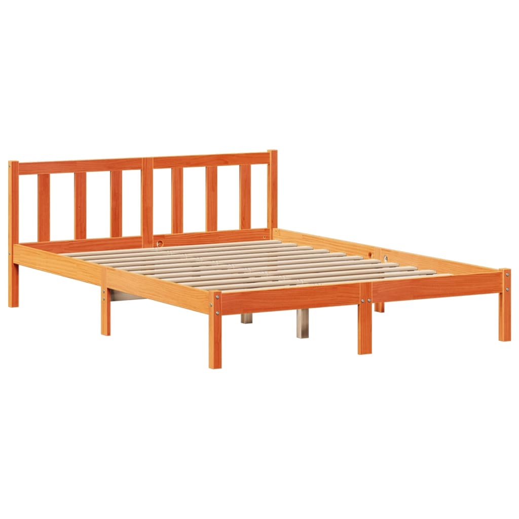 Cama com estante sem colchão 135x190 cm pinho maciço