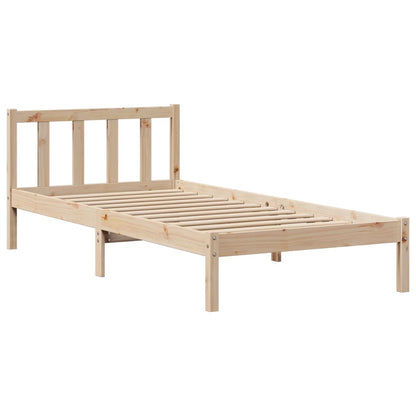 Cama com estante sem colchão 75x190 cm pinho maciço