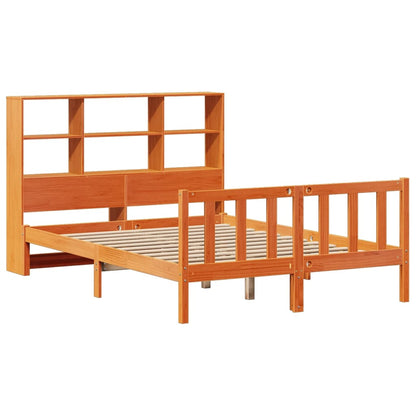 Cama com estante sem colchão 140x190 cm pinho maciço