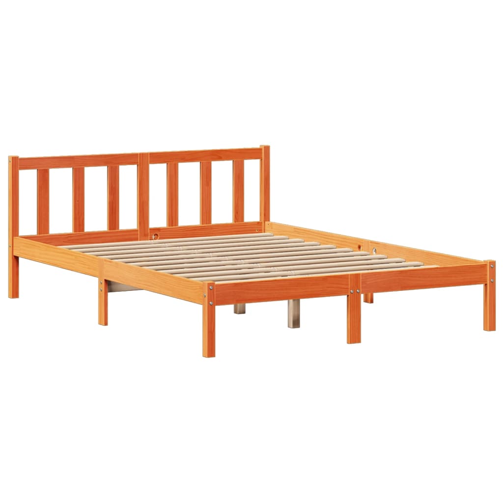 Cama com estante sem colchão 140x190 cm pinho maciço