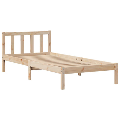 Cama com estante sem colchão 90x190 cm pinho maciço