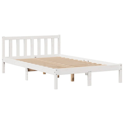 Cama com estante sem colchão 120x190 cm pinho maciço branco