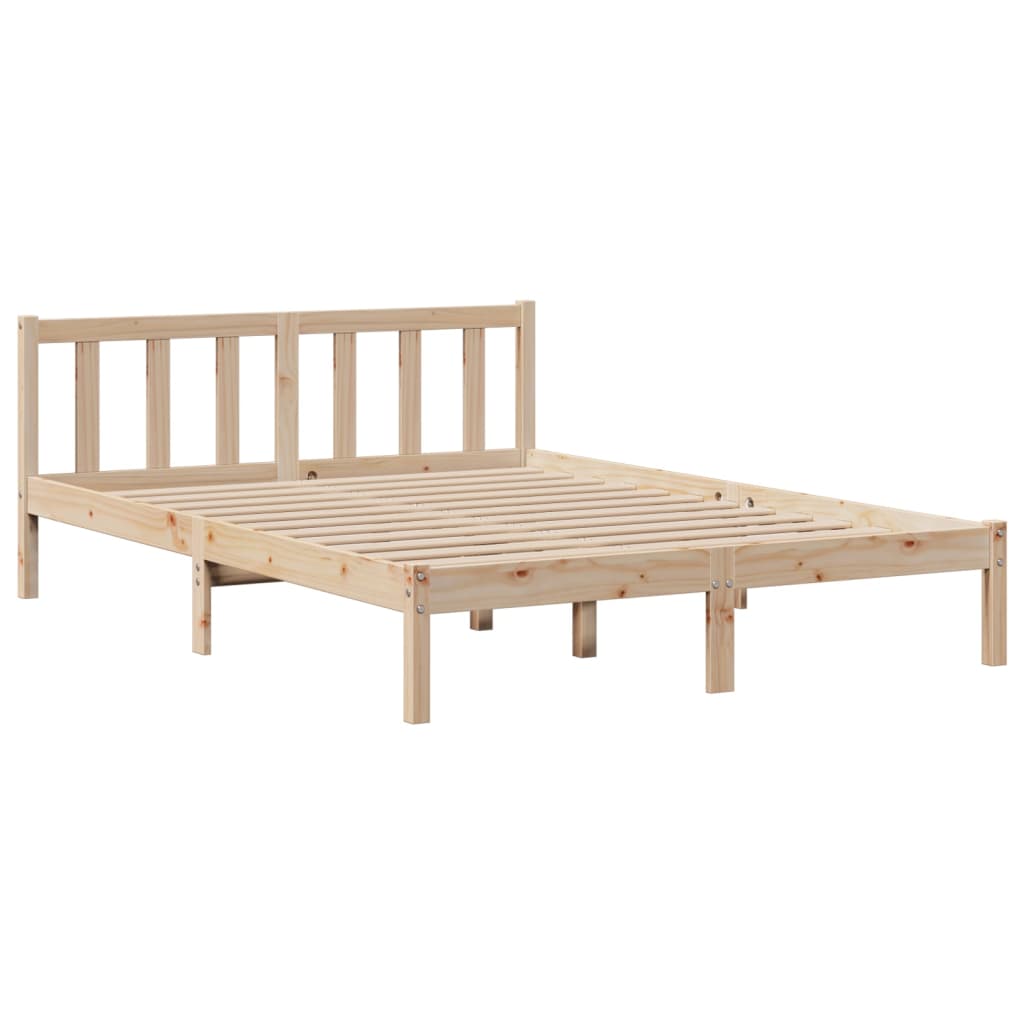 Cama com estante sem colchão 140x190 cm pinho maciço