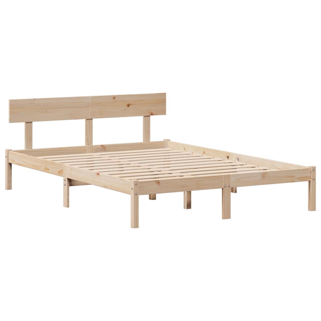 Cama com estante sem colchão 140x190 cm pinho maciço