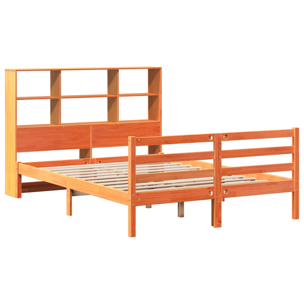 Cama com estante sem colchão 135x190 cm madeira maciça