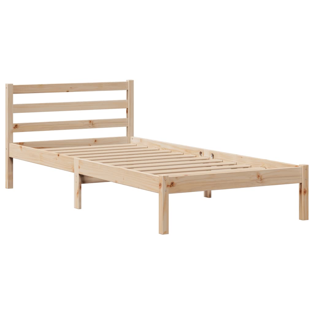 Cama com estante sem colchão 90x190 cm pinho maciço