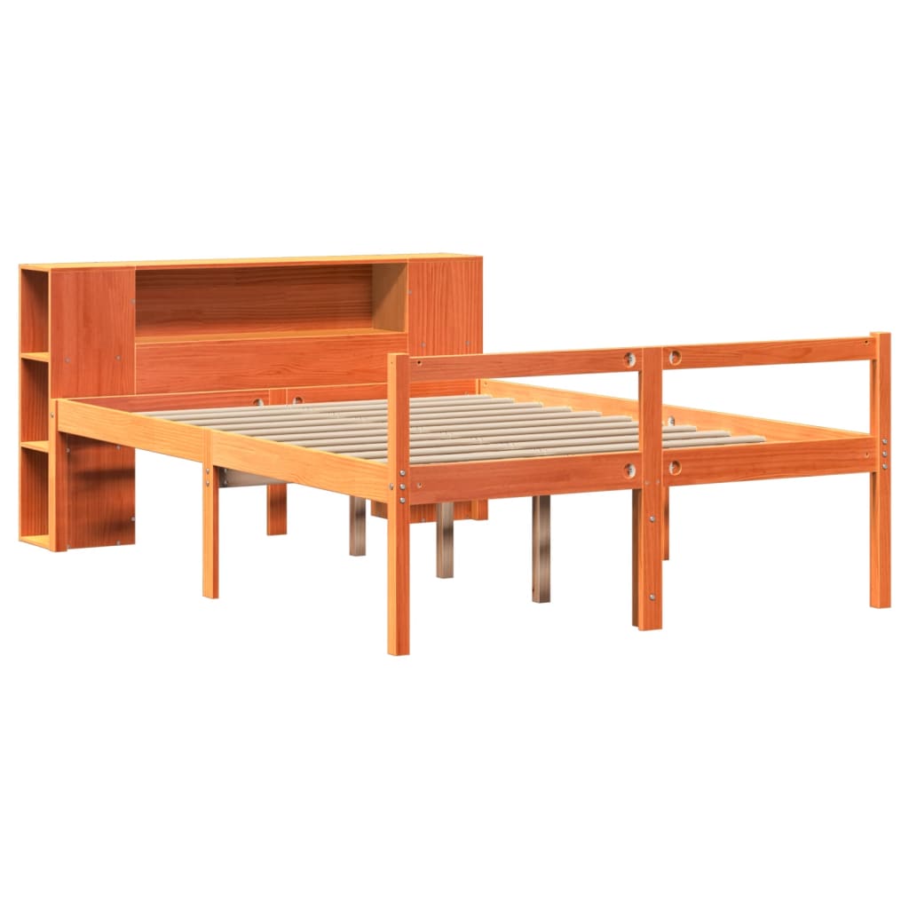 Cama com estante sem colchão 140x190 cm madeira maciça