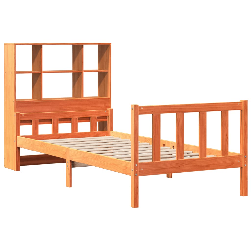 Cama com estante sem colchão 75x190 cm madeira maciça