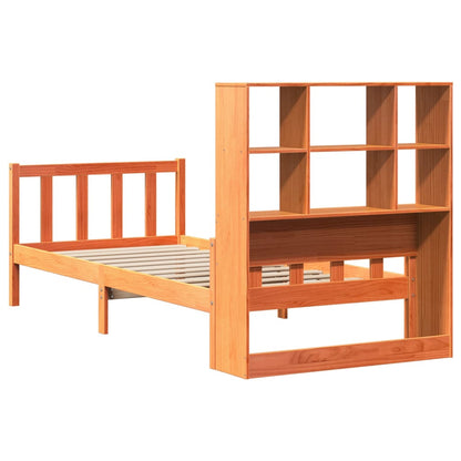 Cama com estante sem colchão 75x190 cm madeira maciça