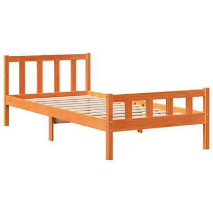 Cama com estante sem colchão 75x190 cm madeira maciça