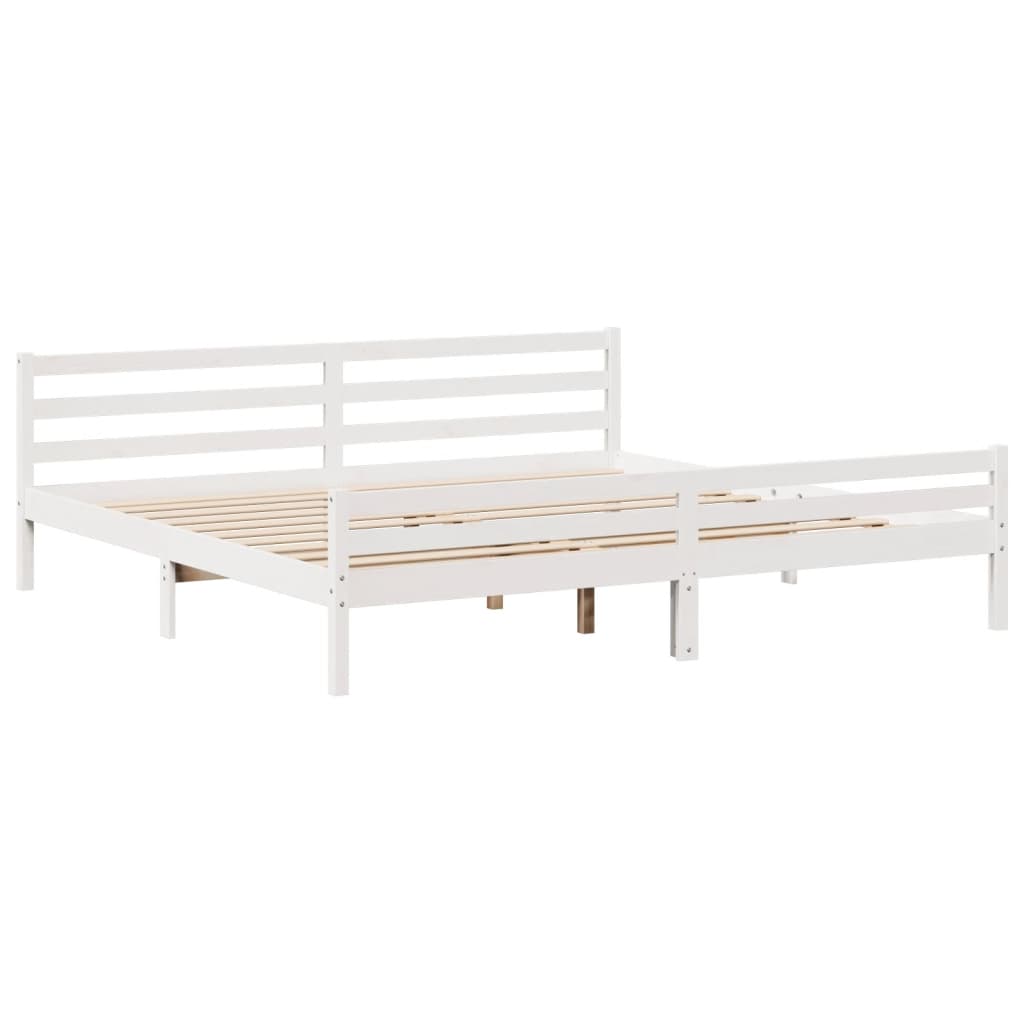 Cama com estante sem colchão 180x200 cm pinho maciço branco