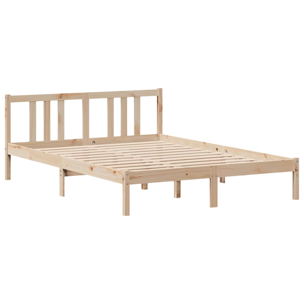 Cama com estante sem colchão 140x190 cm pinho maciço