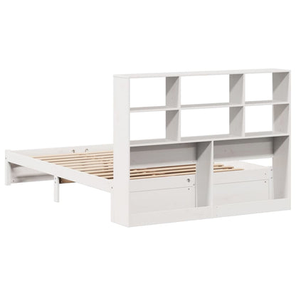 Cama com estante sem colchão 135x190 cm pinho maciço branco