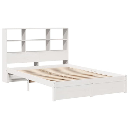 Cama com estante sem colchão 120x200 cm pinho maciço branco