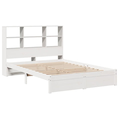 Cama com estante sem colchão 160x200 cm pinho maciço branco