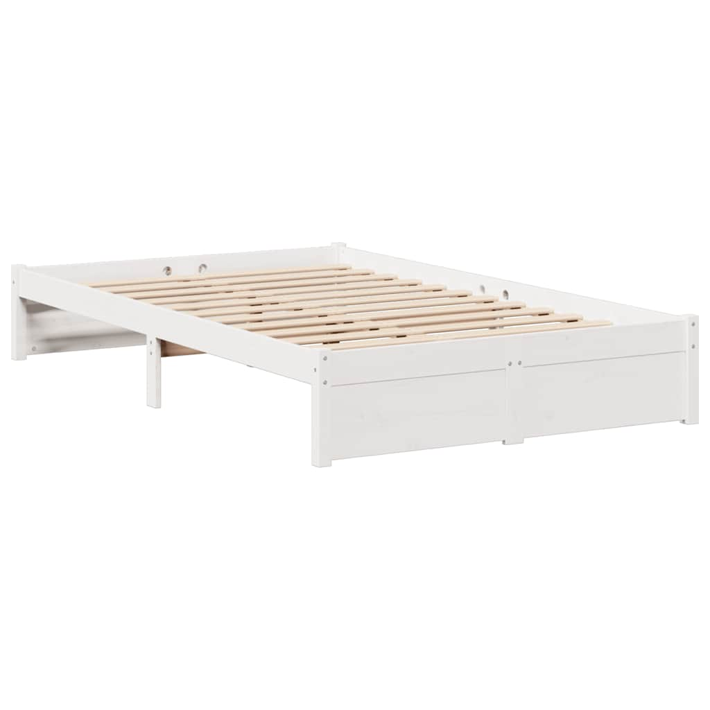 Cama com estante sem colchão 120x190 cm pinho maciço branco