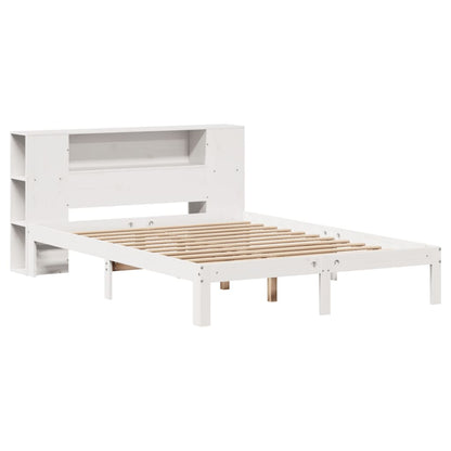 Cama com estante sem colchão 120x190 cm pinho maciço branco