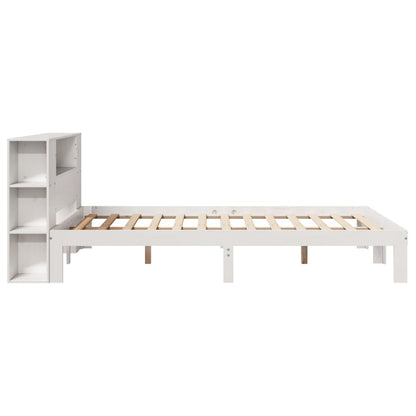 Cama com estante sem colchão 120x190 cm pinho maciço branco